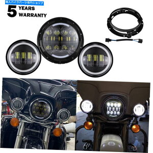 Headlight 7C`LEDwbhCgvWFN^[ +2PC 4.5 "GNgOChc[ÕpXCg 7inch LED Headlight Projector +2pc 4.5" Passing Lights for Electra Glide Touring