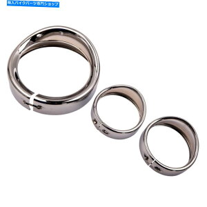 Headlight 7 ''wbhvgO4 1/2 ''n[[c[ÕtHOCggO1983-13 7'' Headlamp Trim Ring & 4 1/2'' Fog Light Trim Ring For Harley Touring 1983-13