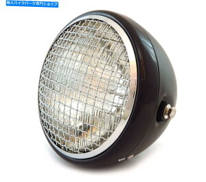 Headlight 7 "TCh}EgI[goCwbhCgtO - }bgubNOXN[ - NA 7" Side Mount Motorcycle Headlight w/ Grill - Matte Black Gloss Chrome - Clear