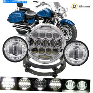 Headlight 7 "LEDwbhCg/4.5 ''n[[frbh\̂߂̃Cg /}EgOuPbg̒ʉ 7" LED Headlight /4.5'' Passing Light / Mount Ring Bracket For Harley Davidson
