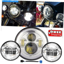 Headlight ハーレーオートバイストリートグライドセットの7 "LED Hi-Loヘッドライト4.5"フォグライト 7" LED Hi-Lo Headlight 4.5" Fog Lights for Harley Motorcycle Street Glide SET
