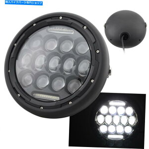 Headlight 7�C���`�t�����g�����v���E���hLED�w�b�h���C�g�n�[���[�J�t�F���[�T�[�̃n���[�A���O���A�C 7 Inch Front Lamp Round LED Headlights Halo Angle Eyes For Harley Cafe Racer�y���s�A���i�z