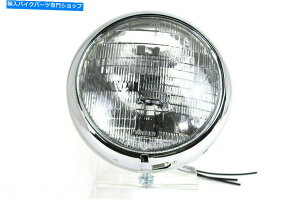Headlight ���B���e�[�W7���E���h�w�b�h�����v6�{���g�n�[���[�f�r�b�h�\��by V-Twin 33-1618 Vintage 7 Round Headlamp 6 Volt for Harley Davidson by V-Twin 33-1618�y���s�A���i�z