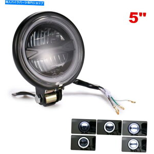 Headlight 1PCS 5 ''���^�����E���h�n���[�I�[�g�o�CLED�w�b�h���C�gDRL�h���C�r���O���C�gHI/LO�r�[�� 1PCS 5'' Metal Round Halo Motorcycle LED Headlight DRL Driving Light Hi/Lo Beam�y���s�A���i�z