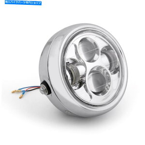 Headlight �I�[�g�o�C5.75 �V���o�[�v���W�F�N�^�[LED�w�b�h���C�g�̃J�t�F���[�T�[�{�o�[�J�X�^�� Motorcycle 5.75 Silver Projector LED Headlight For Cafe Racer Bobber Custom�y���s�A���i�z
