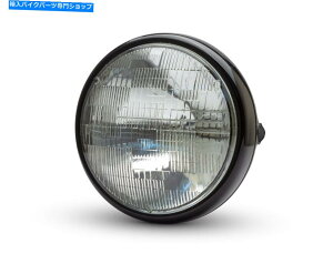 Headlight oCN7.7 "wbhCgOXubN12V 55WgJX^vWFNĝ߂̐ Motorbike 7.7" Headlight Gloss Black 12V 55W for Retro Custom Project SHALLOW
