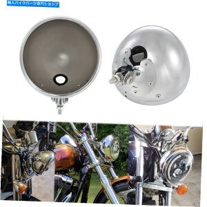 Headlight Chrome Motorcycle 7�C���`LED�w�b�h���C�g�n�E�W���O�V�F���n�[���[7 ''�d���o�P�c Chrome Motorcycle 7 Inch LED Headlight Housing Shell For Harley 7'' Bulb Bucket�y���s�A���i�z