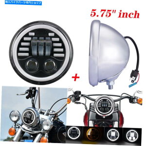 Headlight 5.75 5 3/4 LED�w�b�h���C�gHi-Lo +�n�[���[�_�C�i�X�|�[�c�X�^�[�p�n�E�W���O�u���P�b�g�V�F�� 5.75 5 3/4 LED Headlight Hi-Lo + Housing Bracket Shell For Harley Dyna Sportster�y���s�A���i�z