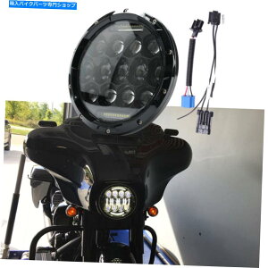 Headlight 7 �n�[���[�f�r�b�h�\�����[�^�[�T�C�N���X�g���[�g�O���C�h�\�t�g�C���̂��߂�LED�w�b�h���C�g�v���W�F�N�^�[ 7 LED Headlight Projector for Harley Davidson Motorcycle Street Glide Softail