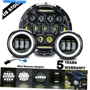 Headlight }nV-Star XVS / Harley Touring 7 "LEDwbhCg +tHOpXvLbg̏ꍇ For Yamaha V-Star XVS / Harley Touring 7" Led Headlight + Fog Passing Lamp Kit