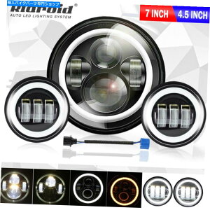 Headlight 7�C���`LED�w�b�h���C�g + 4.5 "�n�[���[�f�r�b�h�\���c�A�[���[�h�L���O�̃p�X���C�g 7 inch LED Headlight + 4.5" Passing Lights For Harley Davidson Touring Road King