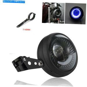 Headlight 12V 6 �I�[�g�o�C�w�b�h���C�g���j�o�[�T�����g���u���b�N�V�F��LED�w�b�h�����v +�u���P�b�g 12V 6 Motorcycle Headlight Universal Retro Black Shell LED Headlamp + Bracket�y���s�A���i�z