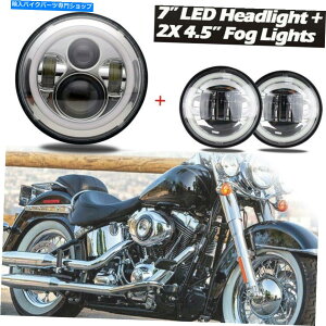 Headlight 7 "�C���`LED�w�b�h���C�g�����v+ 4.5"�n�[���[�c�[�����O���[�h�L���O�̖��̒ʉߓ� 7" inch LED Headlight Lamp+ 4.5" Fog Passing Lights For Harley Touring Road King