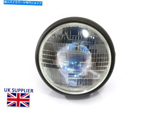 Headlight I[goC7.7 "wbhCg55W}bgubNX`[gJtF[T[Xg[gt@C^[ Motorcycle 7.7" Headlight 55W Matt Black Steel Retro Cafe Racer Streetfighter