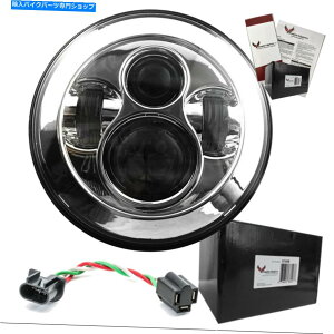 Headlight �C�[�O�����C�g7 "���E���hLED�w�b�h���C�g�_�C���N�g�t�B�b�g�n�[���[8700C Eagle Lights 7" Round LED Headlight Direct fit replacement for Harleys 8700C