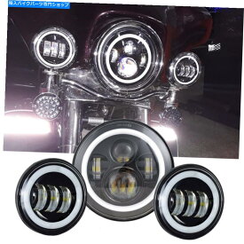 Headlight ハーレーエレクトラグライドロードキングクラシック7 "LEDヘッドライト+4.5"パスライト For Harley Electra Glide Road King Classic 7" LED Headlight +4.5" Passing Lights