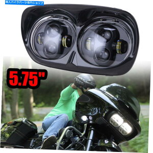 Headlight 5 3/4 �f���A��LED�v���W�F�N�^�[�w�b�h���C�g�w�b�h�����v�n�[���[���[�h�O���C�h1998-2013 5 3/4 Dual LED Projector Headlight HeadLamp Fit For Harley Road Glide 1998-2013�y���s�A���i�z