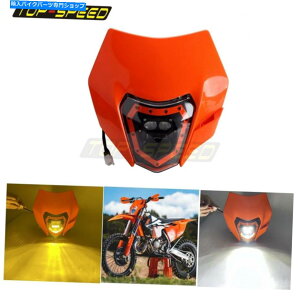 Headlight XCW SXF TC TE 250�p�̃I�����W�_�[�g�o�C�N�I�[�g�o�CLED�w�b�h���C�g�w�b�h�����v�J�o�[ Orange Dirt Bike Motorcycle LED Headlight Headlamp Cover For XCW SXF TC TE 250�y���s�A���i�z