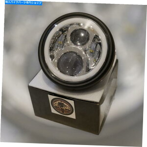 Headlight �o�C�N�J�t�F�N����7 �N���[LED�w�b�h���C�g +�P�[�V���O7 50W E�}�[�N-DRL�n���[ Motorbike Cafe Chrome 7 CREE LED Headlight + CASING 7 50W E MARKED - DRL HALO�y���s�A���i�z