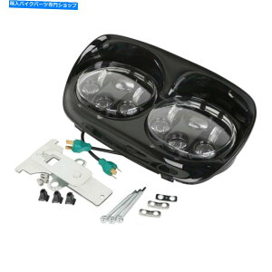 Headlight 5-3/4 "n[[[hOChɓKfALEDtgwbhCgvWFN^[v98-13 5-3/4" Dual LED Front Headlight Projector Lamp Fit For Harley Road Glide 98-13