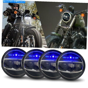 Headlight 4PCS 5 3/4 "5.75�v���W�F�N�^�[LED�w�b�h���C�g�V�[�����O�r�[��HI/LO�z���C�gRGB�V�{���[�p 4PCS 5 3/4" 5.75 Projector LED Headlights Sealed Beam Hi/Lo White RGB for Chevy