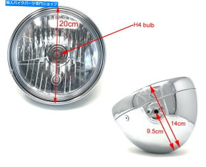 Headlight ���}�nXJR1200 XJR1300 12V 55W�p�o�C�N�w�b�h���C�g�N���� Motorbike Headlight CHROME for Yamaha XJR1200 XJR1300 12V 55W with Sidelight�y���s�A���i�z