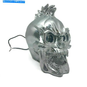 Headlight �V���o�[LED�X�J���w�b�h���C�g�o�C�N�n�C/���[�r�[���w�b�h���C�g�����v�J�t�F���[�T�[ Silver LED Skull Head Light Motorcycle High/Low Beam Headlight Lamp Cafe Racer�y���s�A���i�z