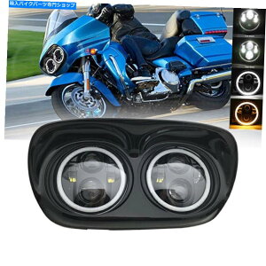 Headlight 5 3/4uc[O[hOChFLTR 1998-2013pfALEDvWFN^[wbhCgv 5 3/4g Dual LED Projector Headlight Lamp for Touring Road Glide FLTR 1998-2013
