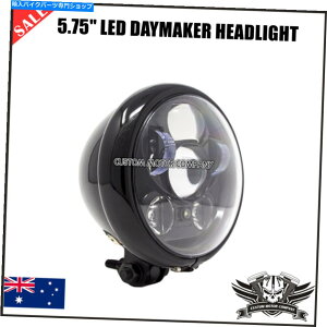 Headlight �O���X�u���b�N5.75 LED�f�C���[�J�[�w�b�h���C�g�n�[���[�X�|�[�c�X�^�[�J�t�F�`���b�p�[���}�n Gloss black 5.75 LED daymaker headlight Harley sportster cafe chopper Yamaha�y���s�A���i�z
