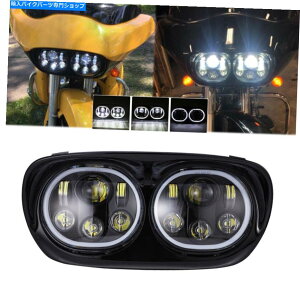 Headlight n[[[hOChJX^FLTRX 04-13pfALEDvWFN^[wbhCgHI-LOr[ Dual LED Projector Headlight Hi-Lo Beam For Harley Road Glide Custom FLTRX 04-13