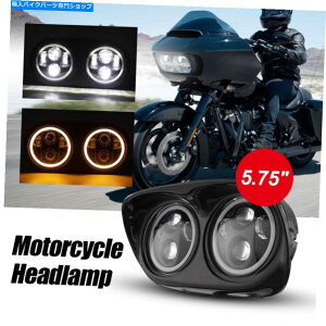 Headlight n[[[hOChɓKfALEDvWFN^[wbhCgvAZu1998-2013 Dual LED Projector Headlight Lamp Assembly Fit For Harley Road Glide 1998-2013