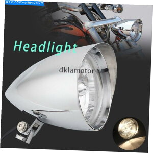 Headlight 6 "n[[`bp[{o[p̃I[goCwbhCgoCU[wbhvCgN 6" Motorcycle Headlight Visor Headlamp Light Chrome For Harley Chopper Bobber