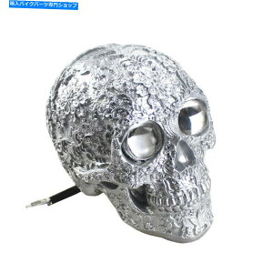 Headlight 12VVo[LEDXJwbhCgHI/LOr[wbhv[^[oCNn[[z_ 12v Silver LED Skull Head Light Hi/Lo Beam HeadLamp Motorbike For Harley Honda