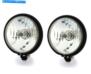 Headlight �o�C�N�w�b�h���C�g5.75  - �J�X�^���J�t�F���[�T�[�X�N�����u���[�v���W�F�N�g�p�u���b�N�y�A Motorbike Headlights 5.75 - BLACK PAIR for Custom Cafe Racer Scrambler Project�y���s�A���i�z