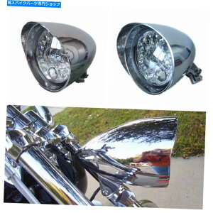 Headlight 5.75 "Chrome LEDCWP[^[eۃwbhCgn[[uCNAEgbJ[FXSB FXCW 5.75" Chrome LED indicator bullet headlight Harley breakout rocker FXSB FXCW