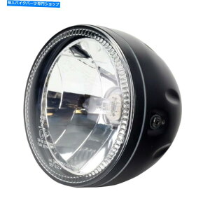 Headlight I[goCwbhCgn[53/4 "{g}Eg}bgubNH4 12V 60/55WfBbvZ^[ MOTORCYCLE HEADLIGHT HALO 53/4" BOTTOM MOUNT MATT BLACK H4 12V 60/55W DIP CENTRE