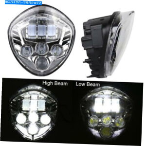 Headlight rNg[NXJg[LOsxKXn}[̂߂̃NI[goCwbhCgLED LED Chrome Motorcycle Headlight For Victory Cross Country Kingpin Vegas Hammer
