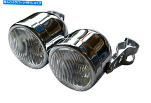 Headlight oCNXg[gt@C^[wbhCgƃuPbg-32-40mm H4 35W -Retro Chrome Motorbike Streetfighter Headlights & Brackets - 32-40mm H4 35W - Retro CHROME