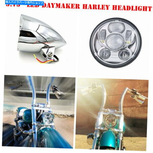 Headlight 5 3/4 "NLEDfC[J[eےeۃwbhCgn[[X|[cX^[`bp[{o[ 5 3/4" Chrome LED daymaker bullet headlight Harley Sportster Chopper Bobber