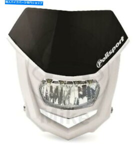 Headlight LED電球付きポリスポートハローヘッドライトブラック/ホワイト8667100002 Polisport Halo Headlight with LED Bulbs Black/White 8667100002