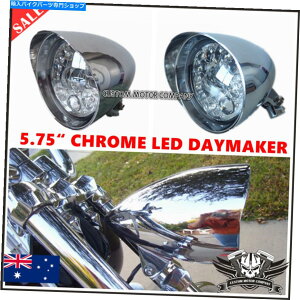 Headlight 5.75 "Chrome LEDCWP[^[eۃwbhCgn[[uCNAEgbJ[FXSB FXCW 5.75" Chrome LED indicator bullet headlight Harley breakout rocker FXSB FXCW