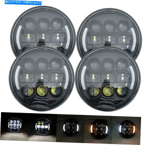 Headlight 4PCSJ[5 3/4 "5.75"vWFN^[LEDwbhCgV[r[n[Ovd 4PCS Car 5 3/4" 5.75" Projector LED Headlights Sealed Beam Halo Ring Lamp Bulbs