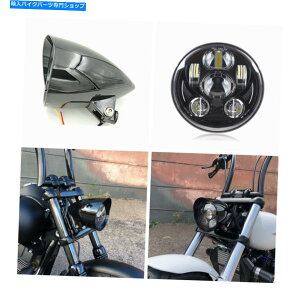 Headlight 5 3/4 "OXubNLEDfC[J[wbhCgn[[uCNAEgbJ[FXSB fxcwx fxst 5 3/4" gloss black LED daymaker headlight Harley breakout rocker FXSB FXCWX FXST
