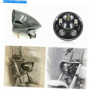 Headlight 5.75 "OXubNLEDfC[J[eۃwbhCgn[[uCNAEgbJ[FXSB FXCW 5.75" gloss black LED daymaker bullet headlight Harley breakout rocker FXSB FXCW