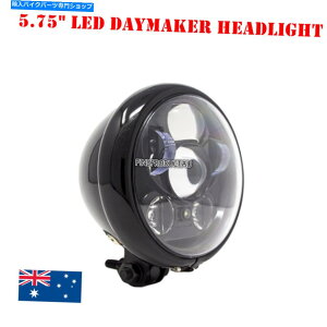 Headlight �O���X�u���b�N5.75 LED�f�C���[�J�[�w�b�h���C�g�n�[���[�X�|�[�c�X�^�[�J�t�F�`���b�p�[���}�n Gloss black 5.75 LED daymaker headlight Harley sportster cafe chopper Yamaha�y���s�A���i�z