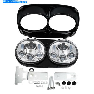 Headlight 5.75 "n[[frbh\[hOChɓKfALEDwbhCgvvWFN^[98-13 5.75" Dual LED Headlight Lamp Projector Fit For Harley Davidson Road Glide 98-13