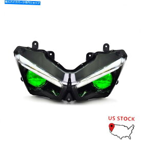 Headlight カワサキニンジャヴェルシの1000フロントランプグリーンの1xフルLEDヘッドライトアセンブリ 1X Full LED Headlight Assembly for Kawasaki Ninja Versys 1000 Front Lamp Green