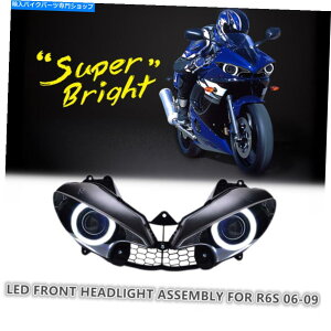 Headlight ���}�nYZF R6S 2006-09�I�[�g�o�C�t�����g�����v�z���C�g��1X LED�w�b�h���C�g�A�Z���u�� 1X LED Headlight Assembly for Yamaha YZF R6S 2006-09 Motorcycle Front Lamp White�y���s�A���i�z
