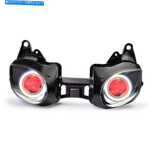 Headlight KTwbhCgAZuJTLjWZX6R 07-08 Halo Eyes HIDvWFN^[bh KT Headlight Assembly for Kawasaki Ninja ZX6R 07-08 Halo Eyes HID Projector Red