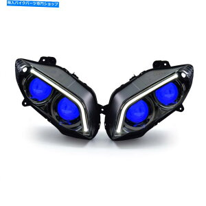 Headlight ���}�nR1��1x LED�w�b�h���C�g2004-2006�t�����g�w�b�h�����v�A�Z���u���f�[�����A�C�u���[ 1X LED Headlights for Yamaha R1 2004-2006 Front Headlamp Assembly Demon Eye Blue�y���s�A���i�z
